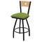 Holland Bar Stool Co 36" Swivel Counter Stool, Black Wrinkle, Nat Back, Canter Green Seat X830 - alternate 1